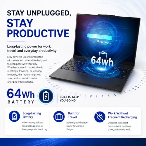 Image of Lenovo ThinkPad E16 16 WUXGA Laptop Computer, 32GB DDR5 RAM, 1TB PCIe SSD, AMD Ryzen 5 230 6-Core Processor (Beat i7-1355U), WiFi 6E, Backlit KB, Fingerprint, Numeric Keypad, Win 11 Pro, Black