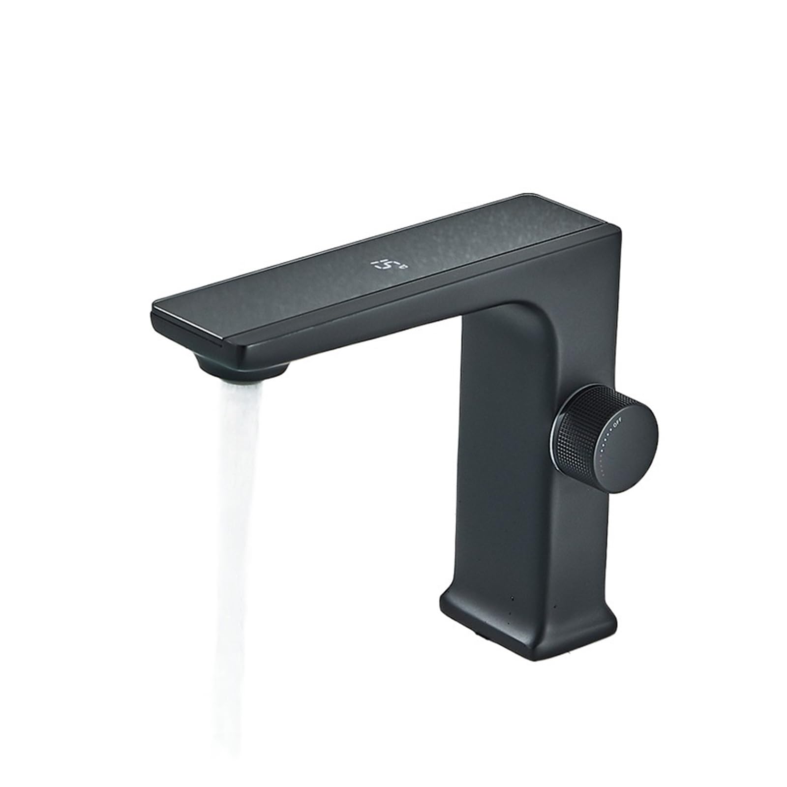 Gqnblvhzupdm Black-No Sensor Kitchen Faucets, Smart Temperature Display Basin Faucet With Sensing Function Lcd Digital Screen Sink Tap, Cold And Hot Mixer Bathroom Crane(Black-No Sensor)