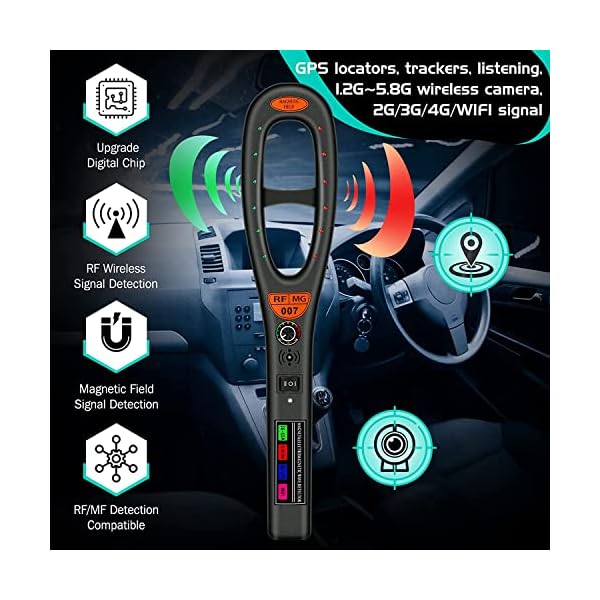 ZTNwoo GPS Bug Detector, Anti Spy Detector Scanner for Car GPS Tracker, Electronic Bug Sweeper for Wireless Radio Frequency - Image 3