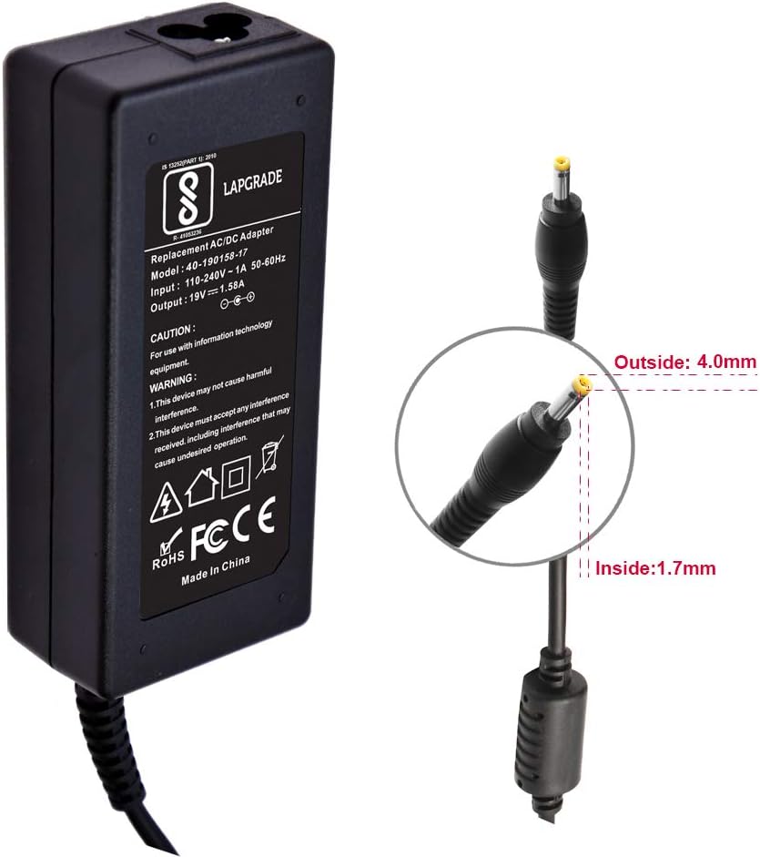 LAPGRADE 19V 1.58A Adapter Charger for HP Mini 1000 PC Series (Without Power Cable)