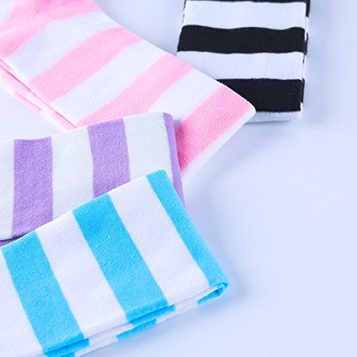 Aneco 6 Pairs Striped Over Knee High Socks Stripe High Thigh Stockings Women Long Socks for Daily Wear, Cosplay3