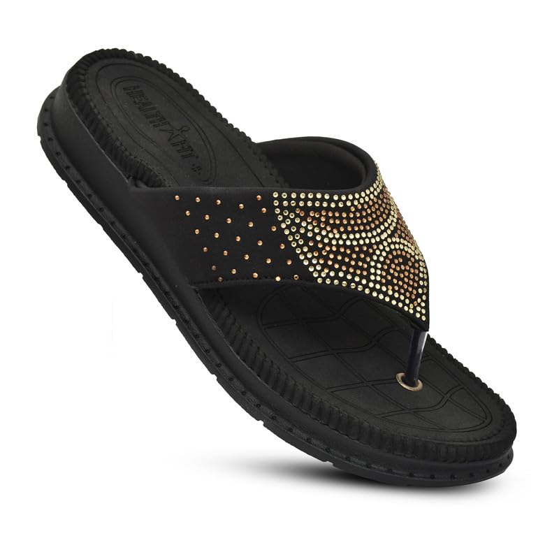 Image of HEALTH FIT Diabetic & Orthopedic with Super Extra Soft Ortho Care Anti-Skid Doubleu Flip-Flops for women Slippers /Doctor Chappal & Footwear HF329