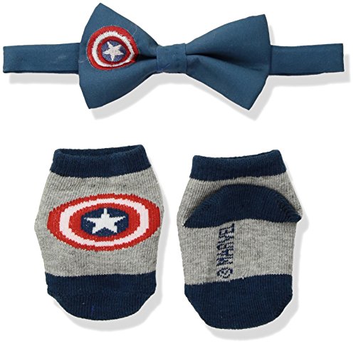 Marvel Baby Boys Avengers Bowtie & Sock Set, captain america Bowtie/Socks, 0-12M