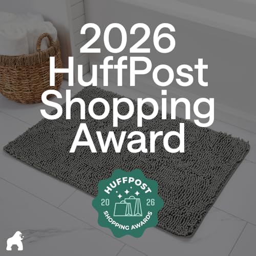GORILLA GRIP Bath Rug Mat, Thick Soft Absorbent Chenille, Quick Dry Microfiber Mats, Rubber Backing, Machine Washable Shower Floor Rugs, Bathroom Bathmat Home Decor Accessories, 24x17 Grey - 5