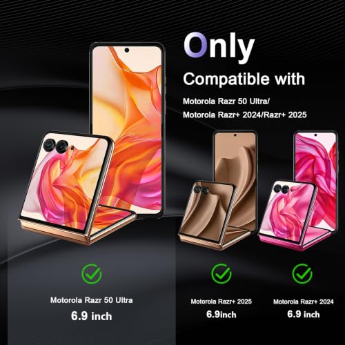 Image of Case for Motorola Razr+ Plus 2025 /Razr+ Plus 2024, Military Grade Drop Protection Phone Case, Yellowing Resistant, Anti-Scratch Hard PC Back, Shockproof Ultra-Thin Protective Cover, Clear