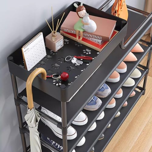 Diseño apilable que ahorra espacio con zapatero metálico estrecho 5