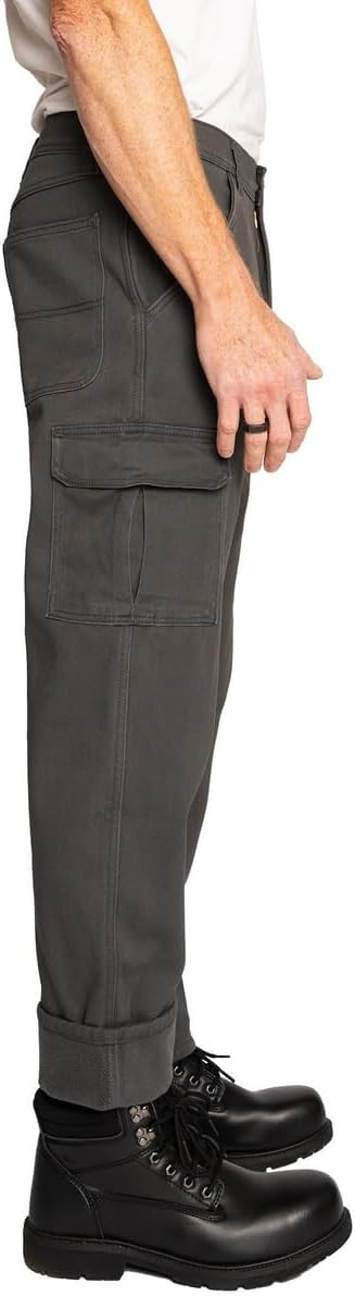 FULL BLUE Cargo Fleece Lined Twill Pants, Bonded & Printed, Regular Fit - Image 2