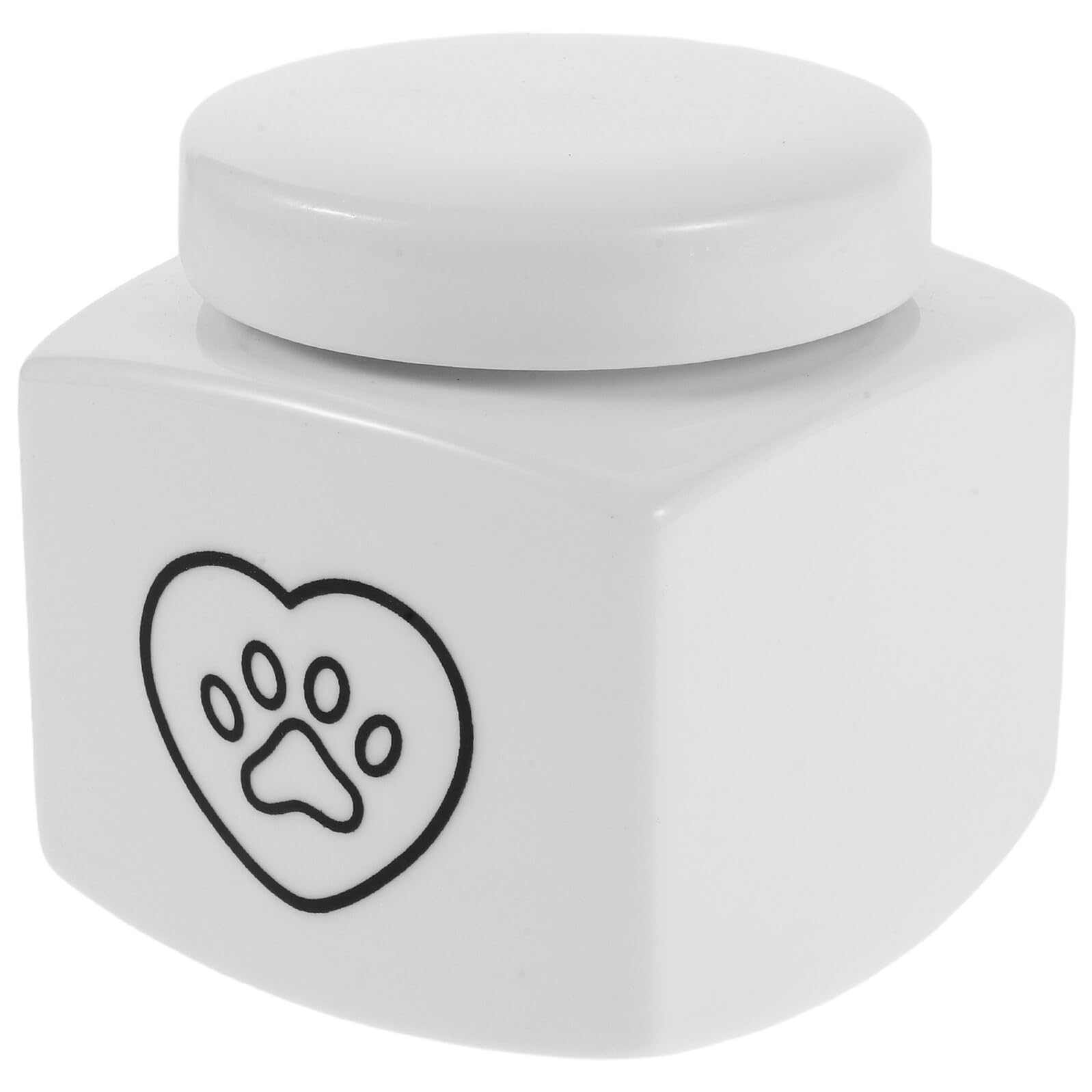 Urne funéraire blanche en céramique de 500 ml avec motif cœur pour les cendres de chat