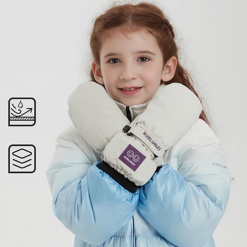 Kids Winter-Mittens Boys Girls Warm Snow Gloves Cold Weather Windproof Ski Mittens for Outdoor(for 6-12 Yrs) - Image 9