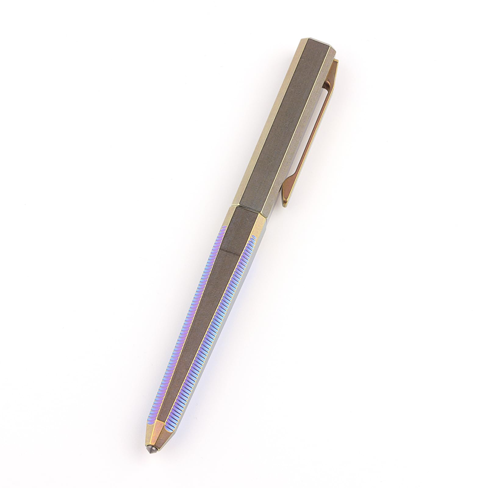 Titanium Ballpoint Pen with Clip Cap 5.2" Tactical Pen Compact Size EDC Ballpoint Pen for Everyday Carry