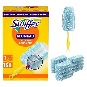 Plumeau Swiffer Kit Démarrage - 1 Manche + 13 Recharges Anti-Poussière