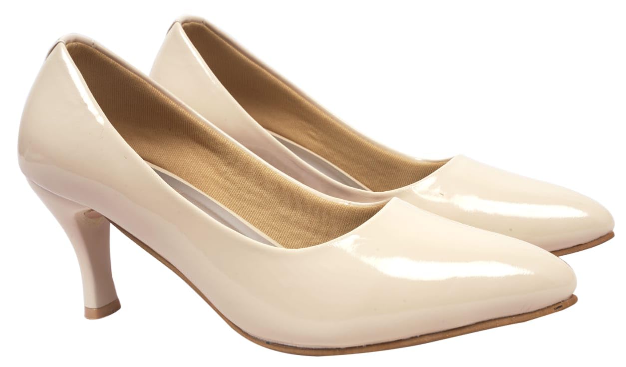 Xnx Footwear Womens Fashion Casual Solid Pumps Heels for Office, Party and Formal Occasions (Color:-Cream Size:-3) (B0CRHHDGXY) Amazon Price History, Amazon Price Tracker
