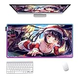 Mouse Pads Sexy Anime Boobs Girl RGB Large Mouse Pad Glowing LED Laptop with Lock Gaming Gamer Keyboard Carpet Sexy Butt Chest Pad,M(11.8'X27.5')