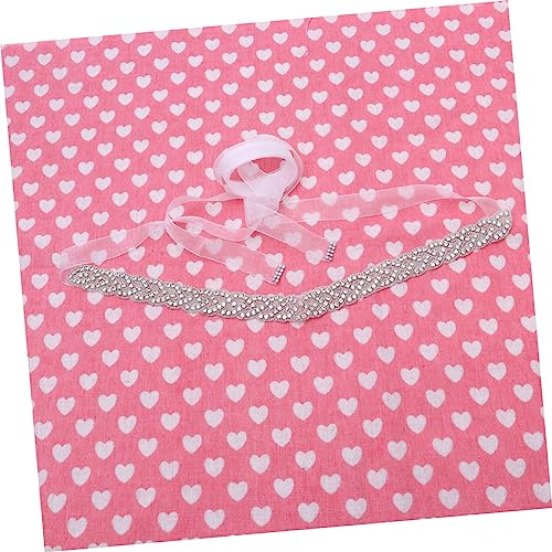 BESTYASH Elegant White Bridal Rhinestone Belt with Crystal Pearl Decor Handmade Wedding Dress Sash for Bride and Bridesmaid Organza Ribbon Accent Formal Occasion Accessory4