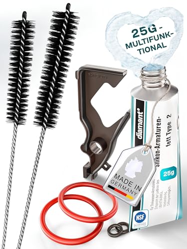 fancility Set de cuidado XL [incluye instrucciones en vídeo] para Siemens EQ5 EQ6 EQ7 EQ8 & Bosch Vero Neff Gaggenau – 25 g de grasa de silicona, junta moldeada, grupo de preparación de café