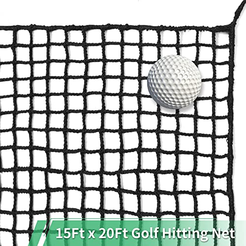 EMEKIAN Schwarzes Polyester-Golf-Übungszaunnetz, robustes Golfball-Barriere-Netz, für drinnen und draußen, tragbares Golf-Seine-Netz, Golfschlagnetz, verstellbares Schutznetz für Hinterhof, 3 m x 3 m Cover