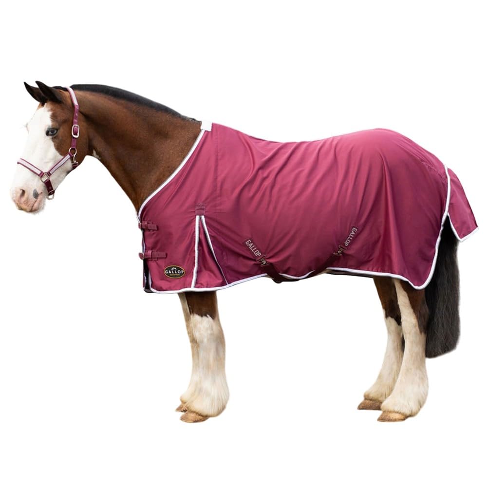 Gallop Cotton Summer Sheet For Horse Pony Equestrian (6'0", Burgundy)
