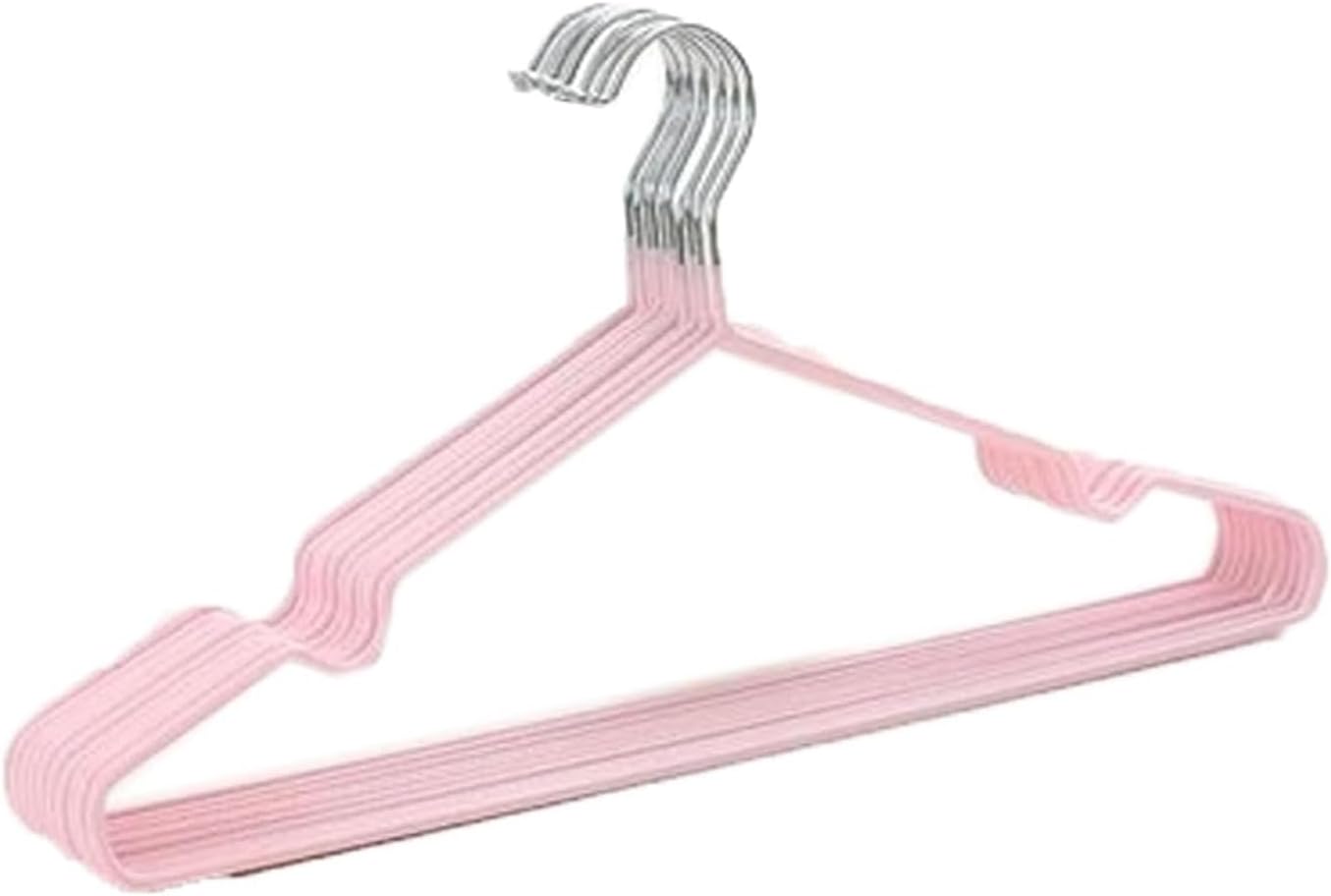 Kids Coat for Closet 10pcs Metal Clothes Hanger Dormitory Household Drying Rack with Grooves,Non-Slip Dipped Plastic Closet Hangers Dorm