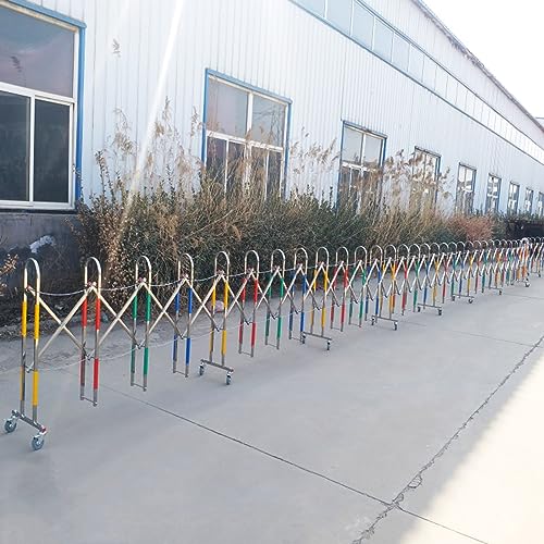 Barricada de Acero Extensible - Barrera de Seguridad retráctil para accesos y Control de tráfico - Ideal para centros comerciales, garajes, Eventos al Aire Libre y soluci