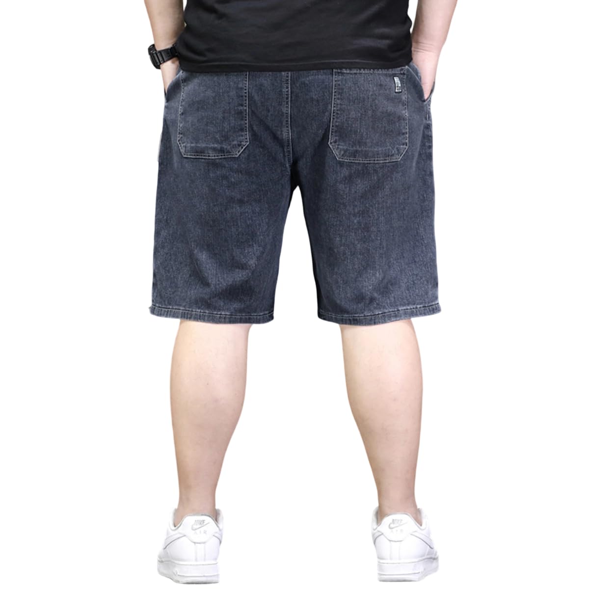 Herren Jeans Shorts Große Größe Männer Übergröße Denim Shorts Lässige Kurz Jeanshose Loose Fit DK1012