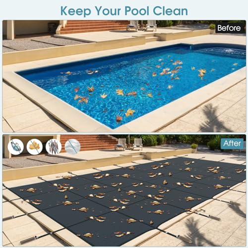 Cobertor de piscina rectangular 42x22 pies azul miniatura 3