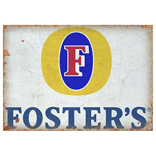 Fosters Lager Vintage Metallschild Pub Bar Man Cave Beer Schild Party Garten (Größe A4 (200 x 280 mm)