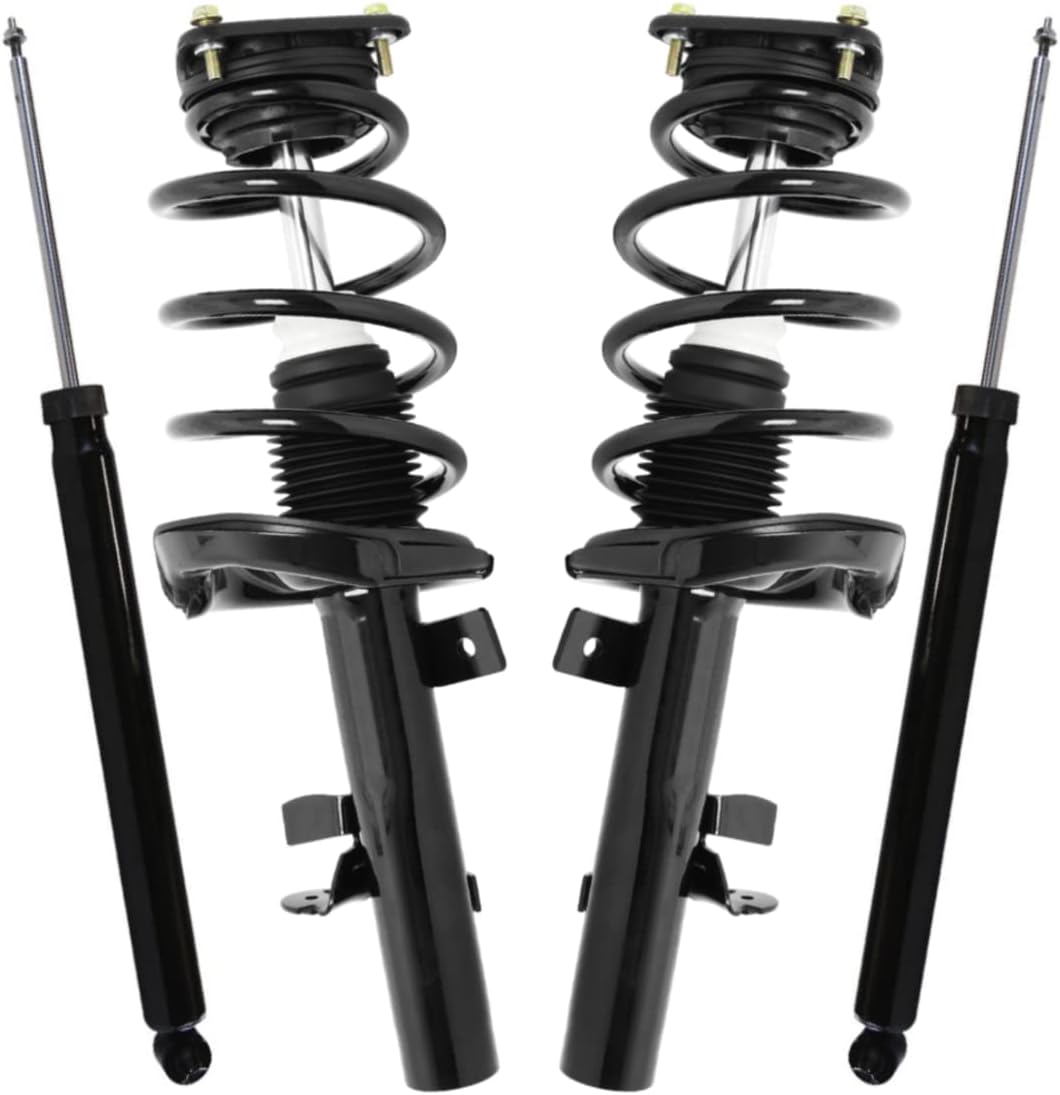 AutoShack Front Complete Strut & Coil Spring + Shock Absorber Replacement for 2013-2018 Ford Focus 4-PC Kit