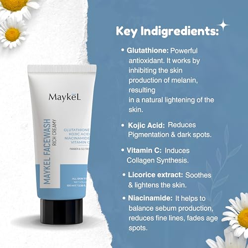 Image of Face Wash With Glutathione, Kojic Acid, Niacinamide, Vitamin C, 60 Ml