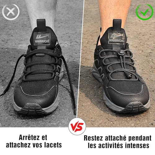 Stepace Lacets Élastiques Autobloquants Noir Blanc – vue 5