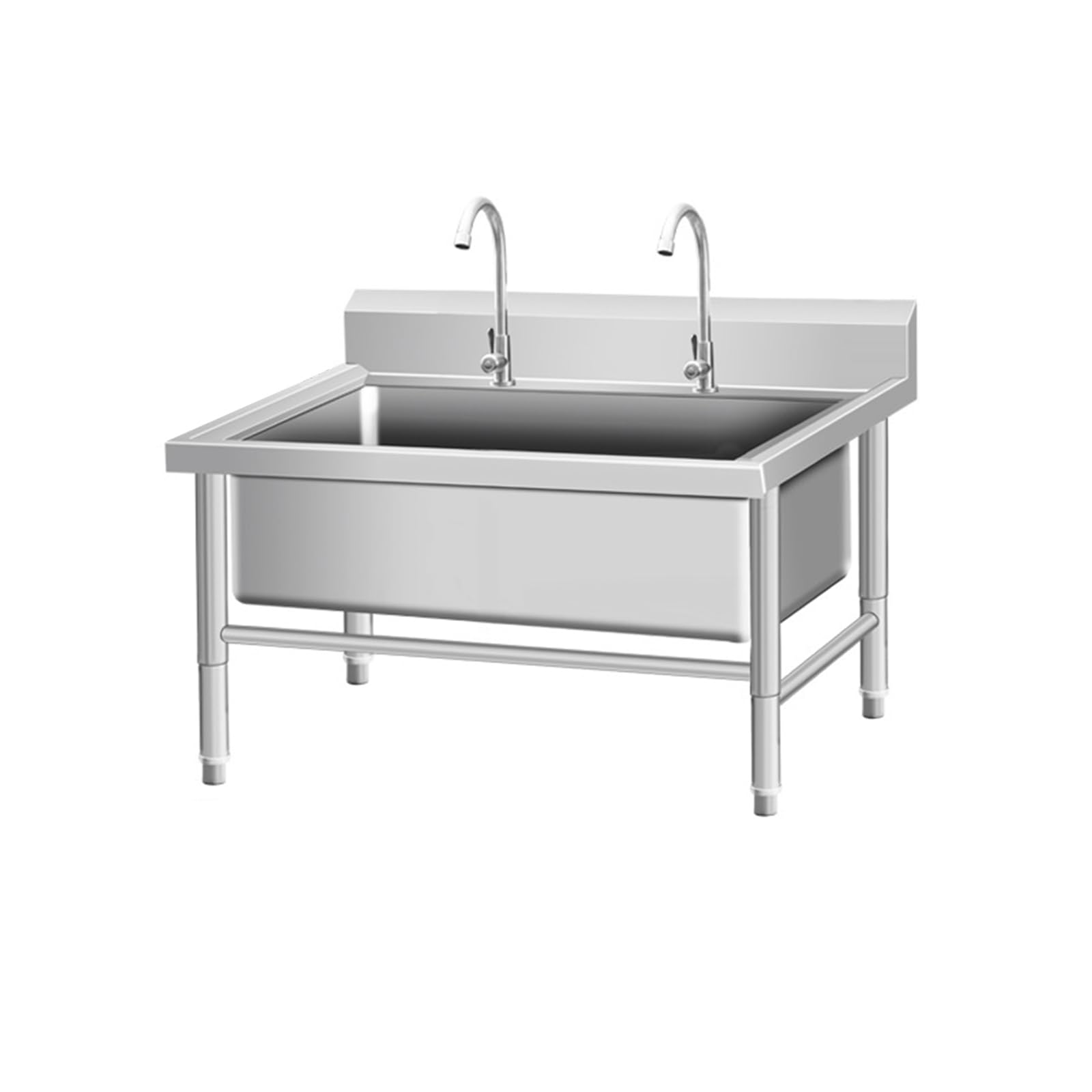 ZTCHSENZT Stainless Steel Commercial Floor Mop Sink with Backsplash, Freestanding Utility Basin for Indoor and Outdoor Use in Kitchen, Laundry, and Industrial Settings,9-100 * 60cm