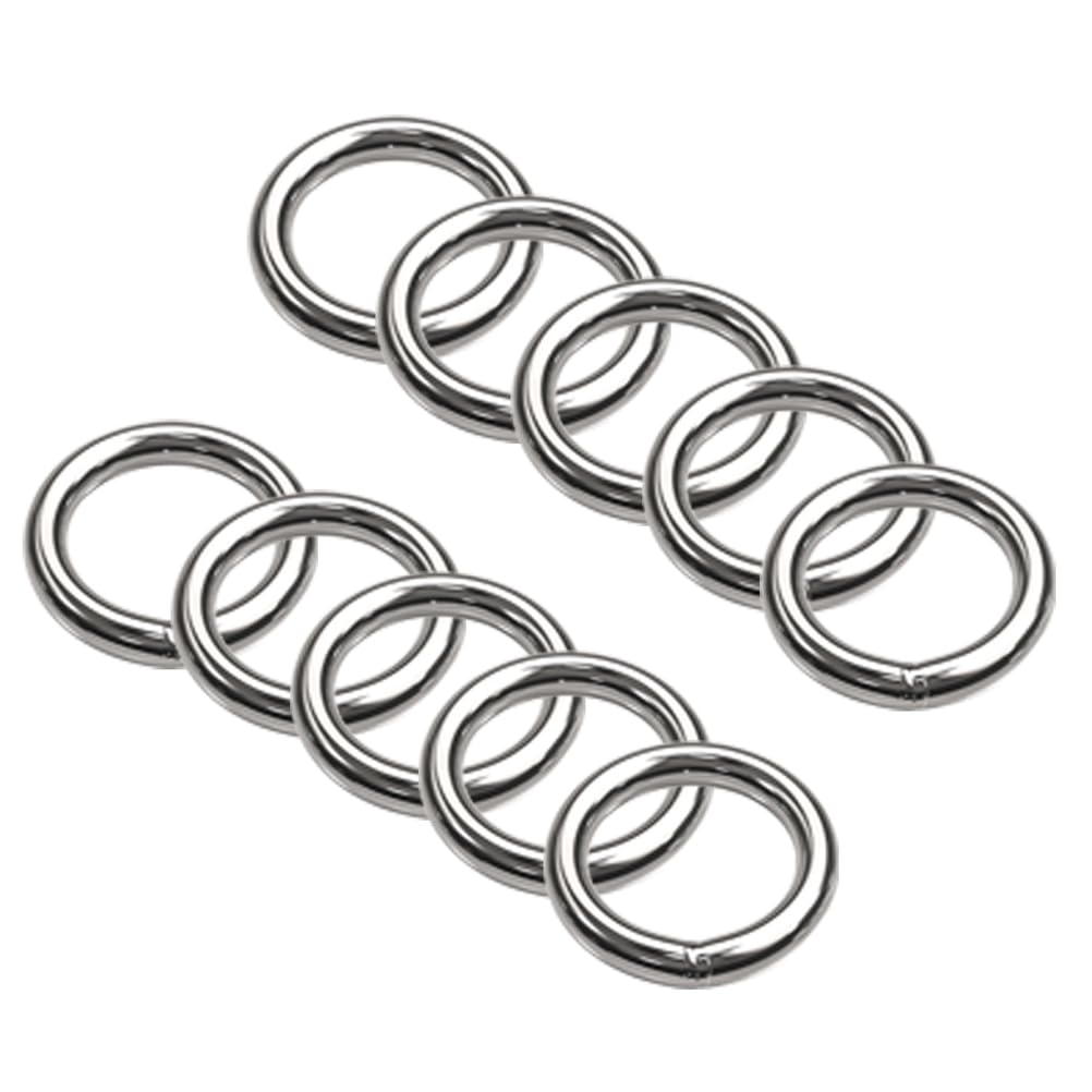 Metalowy pierścień typu O-ring, 10 szt. spawanych pierścieni uszczelniających typu O-ring ze stali nierdzewnej 304 w kolorze srebrnym, średnica zewnętrzna 40-100 mm, drut 8 mm
