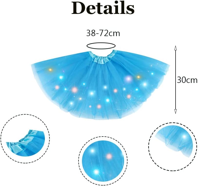 Girl Tutu Skirt, Light Up LED Ballet Tutu Skirt 2-8 Years Fluffy Ballet Dress Up Costume for Kids Party - Image 3