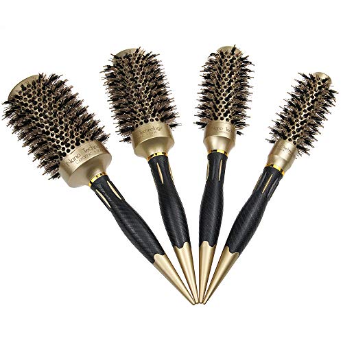 Round Thermal Brush Set, Professional Nano Ceramic Ionic Barrel Hair Styling Blow Drying Curling Brush, Different Sizes