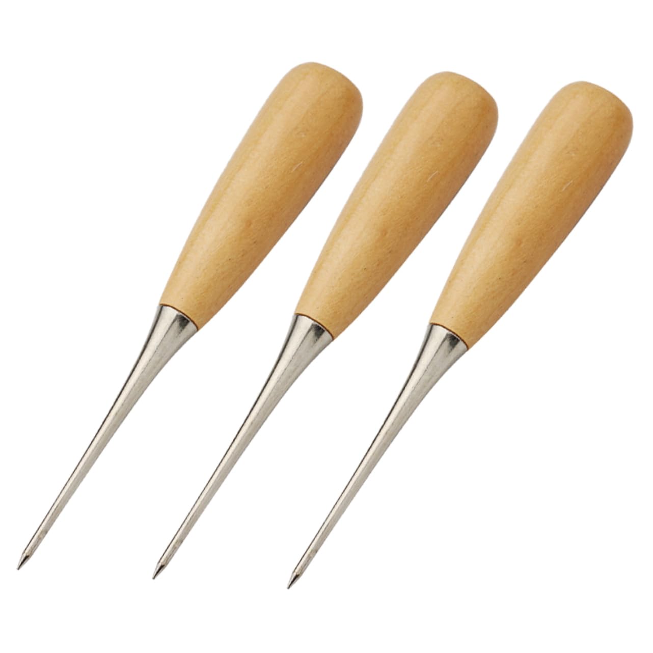 3pcs Leather Sewing Awls Ergonomic Handle Tools for DIY Craft for Carpets Shoes Tents and Leather Repair