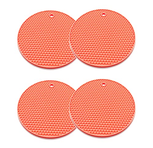 Descanso de Panela em Silicone - Apoio de Panela quente (VERMELHO/SALMÃO)