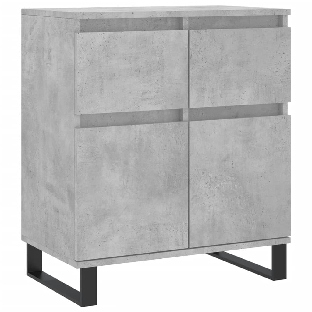 Vidaxl Concrete Grey Sideboard, Storage Cabinet For Bedroom Hallway Living Room, Cupboard With Storage, Side Cabinet Home Organiser, Engineered Wood