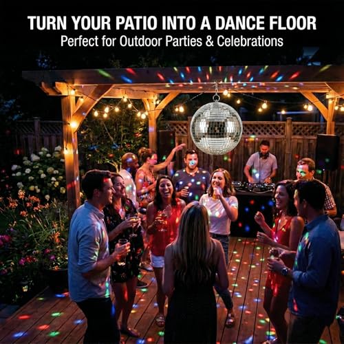 Image of 12 Inch Silver Disco Ball Mirror Ball with Hanging Ring, Foam Core | Lightweight foam core mirror ball with hanging ring for parties, weddings, dance floors, photo booths and event centerpieces