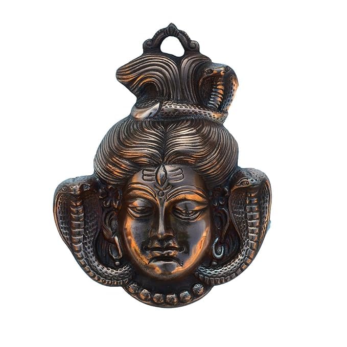 Tenture murale Lord Shiva en métal : décoration indienne marron pour mur