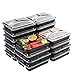 Meal Prep Containers [20 Pack] 3 Compartment Food Prep Containers BPA Free Reusable Stackable Bento Lunch Box Containers Microwave Dishwasher Freezer Safe,meal prep cookbook Ebook include(32 oz)
