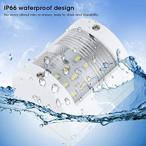 Fanali Luci Di Via Barca Bianca - Indicatore Luminoso Di Navigazione, 12V/24V 135 Gradi Barca 3W Ip66 Led Lampada Per Albero Di Navigazione Abs Per Esterni Per Crociere In Barca Da Pesca