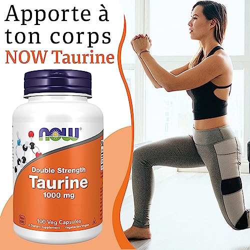 Now Foods, Taurine, Amidon Double, 1.000 mg, 100 Capsules végétaliennes, Testé en Laboratoire, Acide Aminé, Sans Gluten, Sans Soja, Végétarien – Image 3
