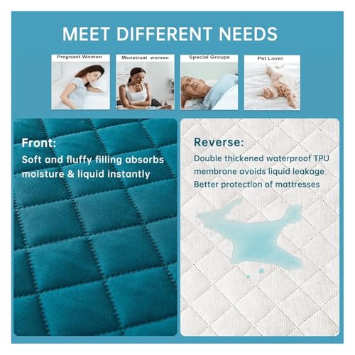 Protège-matelas 100x200x30cm vert foncé imperméable et doux - 4