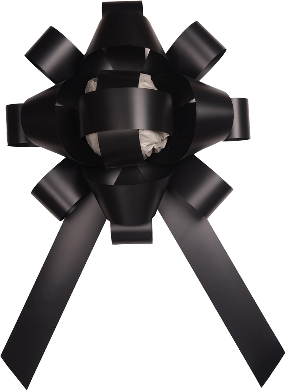 30" Giant Car Bow - Black | Big Gift Wrapping Bow with Non Scratch Magnet Base for Large Gift Decoration, Weather Resistant and Waterproof Vinyl Magnetic Big Car Bow