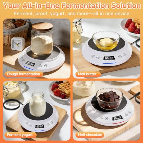 Sourdough Starter Warmer，2026 Upgrade Heating Plate, Bread Maker Machine Helper, 1°F Control (65–110°F), 24H Timer, Sourdough Tools，Perfect for Home Baking (White) by TTKXT - Image 5
