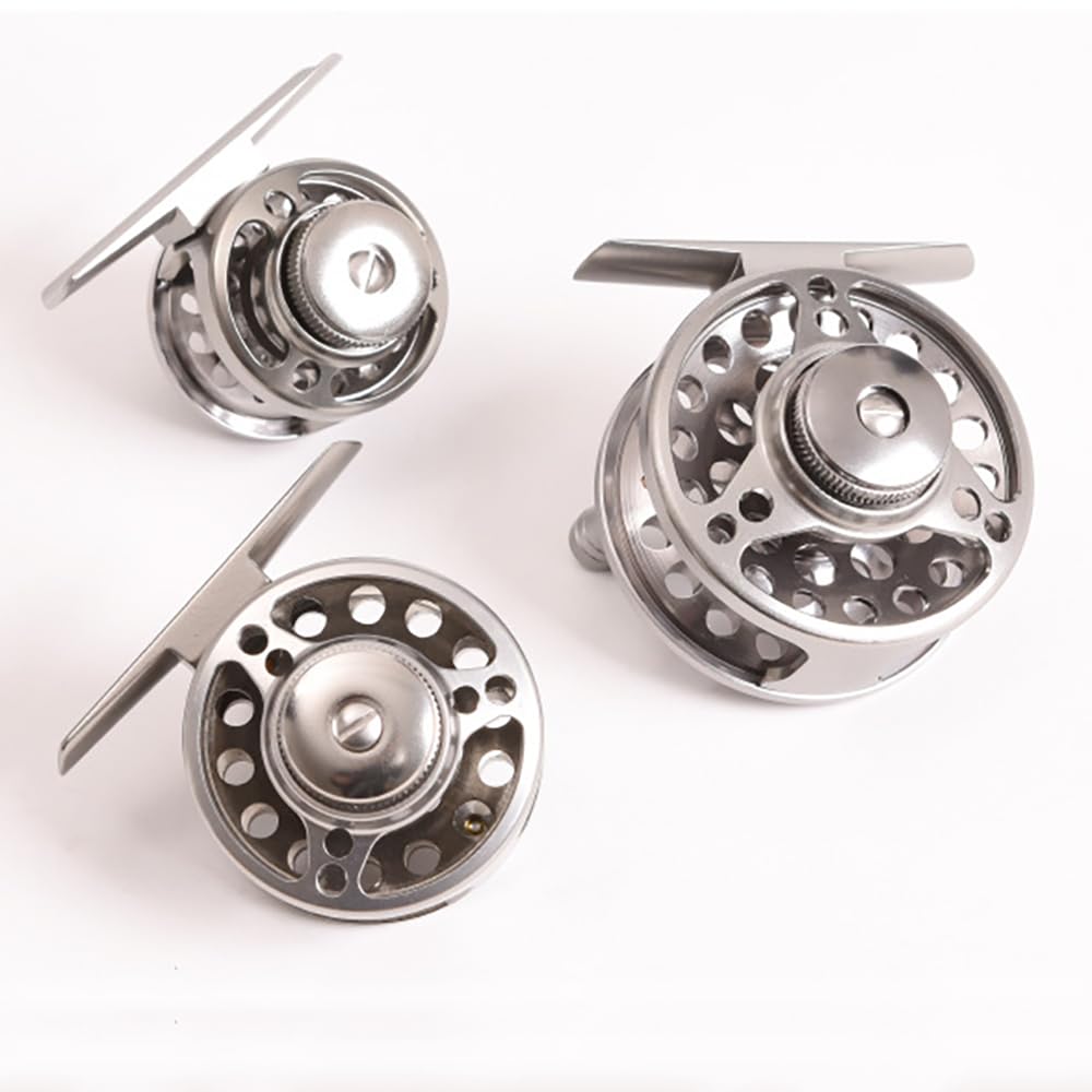 Fliegenfischen Rollen Aluminiumlegierung, 2+1 bb Fliegenrolle Angelrollen für Forelle Bass Karpfen - Größe # 39mm/49.5mm/59.5mm (Silber)