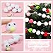 TOAOB 50 Stück Pompons zum Basteln Groß 30 mm Weiß Pompom Flauschigen Plüsch set Bälle Kunst Bommel mit 100 Stück Selbstklebend Wackelaugen für Dekorieren Nähen DIY Lustige Kreativen Handwerk