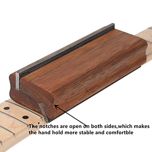 Taozua Guitar Fret Beveling File For Fret End Dressing, Hard Merbau Made Guitar Fret Crowning End Bevel File 35/90 Degree Luthier File Too #TOP7