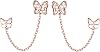 Reffeer Solid 925 Sterling Silver Double Holes CZ Butterfly Chain Stud Earrings Two Butterfly Cuff Climber Earrings for Women Teen