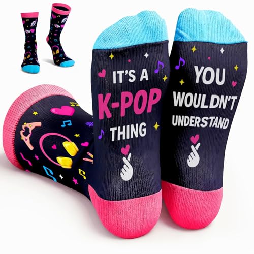 TI-EDC K Pop Gifts Kpop Socks, K-Pop Merch, Korean Drama Gifts, Valentines Day, Music Gifts for Women - K Pop Singing Socks for Teen Girls Singers Kpop Fans Lovers