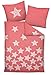 Produktbild Janine 65018 Feinbiber Bettwäsche Davos 155x220 cm + 80x80 cm Korallenrot